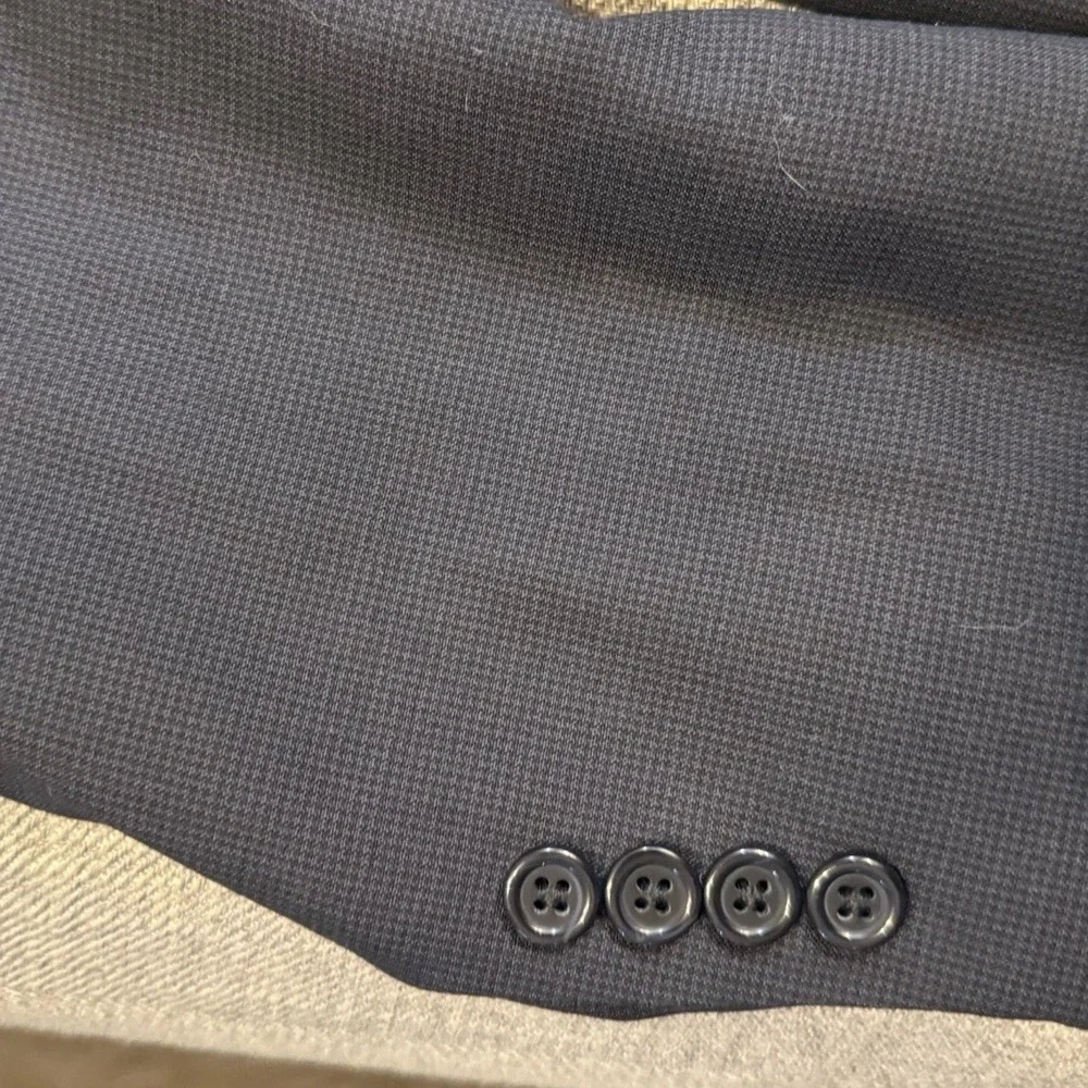 Jos A Bank Blazer‎ Mens Navy Blue Sport Coat 2 Button Micro Check Classic
